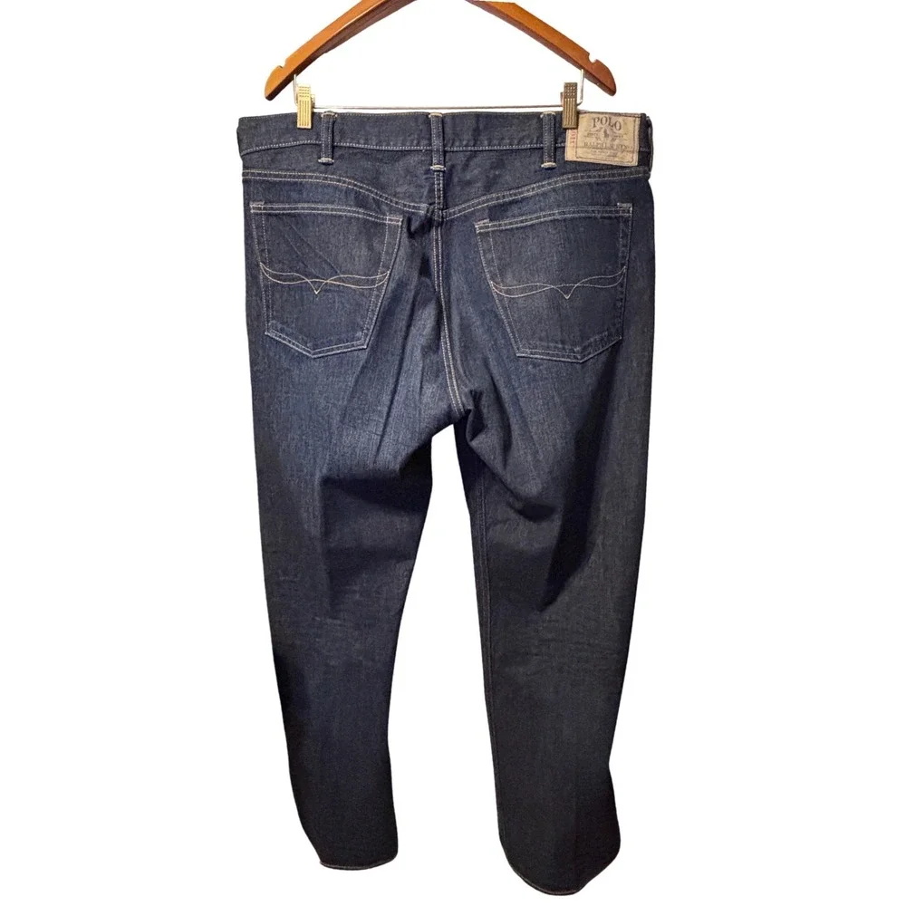 New Polo Ralph Lauren Jeans Mens 38/32 Dark Indigo Blue Excellent Straight Leg‎